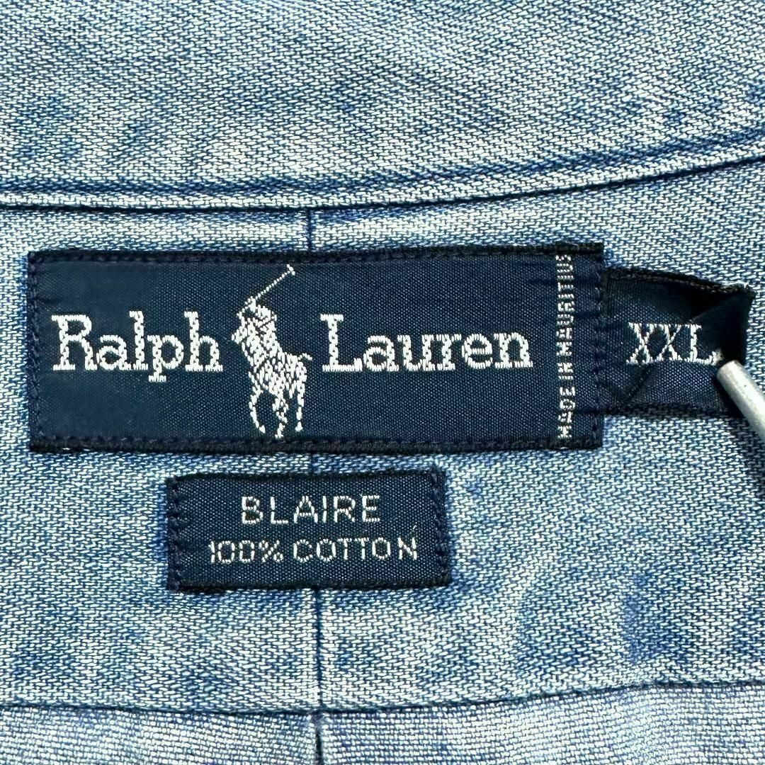 Ralph Lauren(ラルフローレン)の43W 秋冬 ラルフローレン デニム BD長袖シャツ ポニー刺繍 メンズ古着 メンズのトップス(シャツ)の商品写真