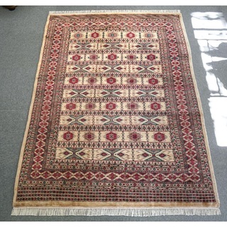 219×155cm【パキスタン手織り絨毯 】(カーペット)