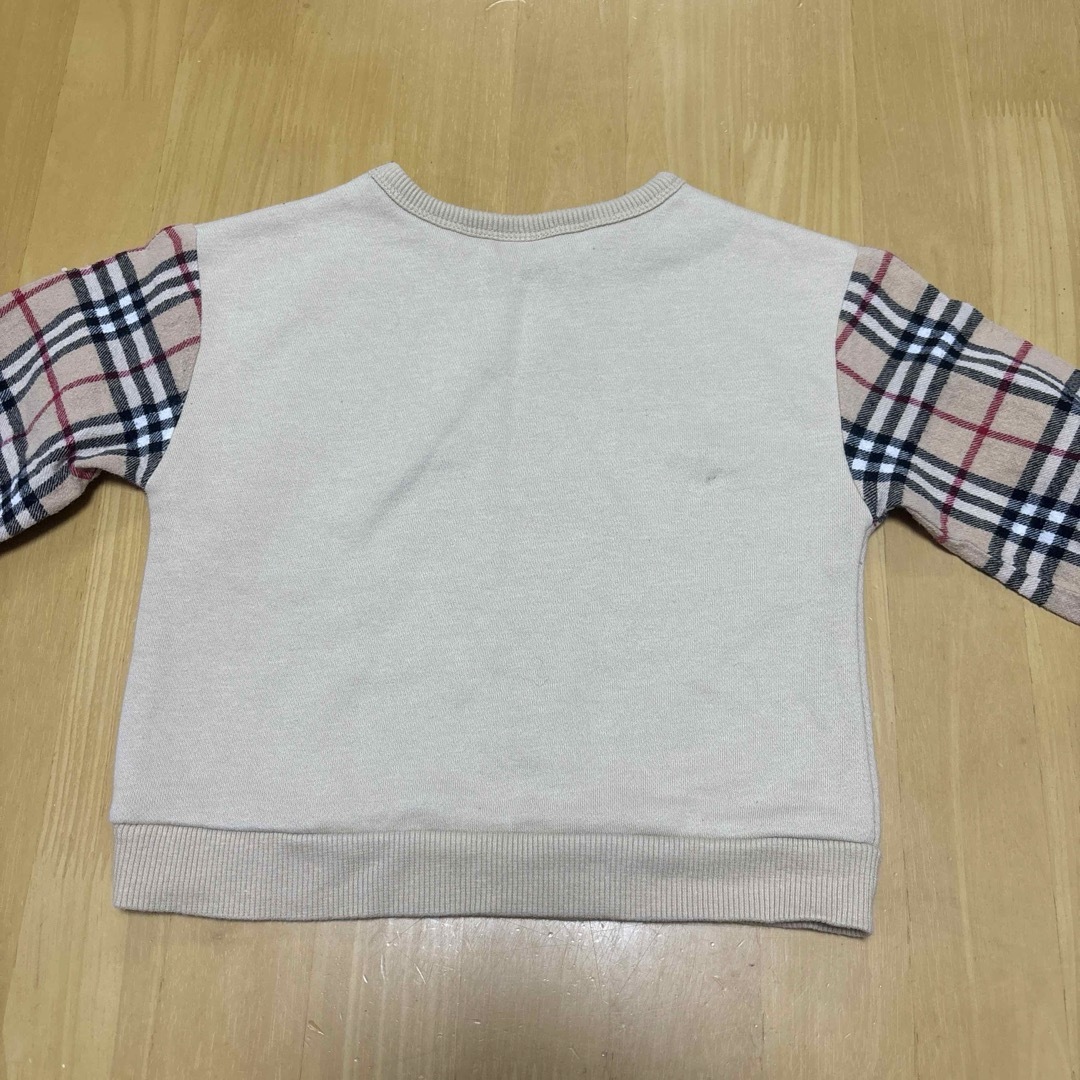 T2　チェックトレーナー　お揃い キッズ/ベビー/マタニティのキッズ服女の子用(90cm~)(Tシャツ/カットソー)の商品写真