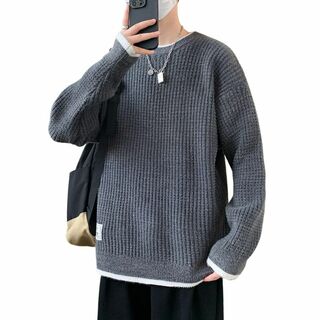 [foxseon] セーター メンズ 冬服 メンズ ニットセーター クルーネック(その他)
