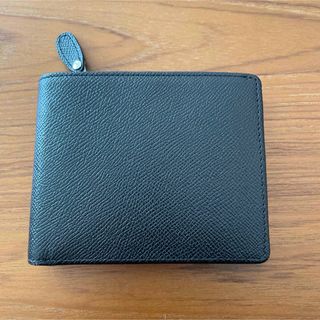 未使用 Genuine Leather 革財布 二つ折り 黒(折り財布)