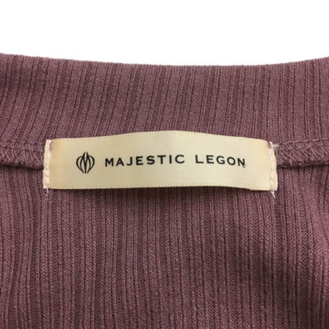 MAJESTIC LEGON(マジェスティックレゴン)のマジェスティックレゴン カーディガン ニット レース ビジュー 七分袖 M 紫 レディースのトップス(カーディガン)の商品写真