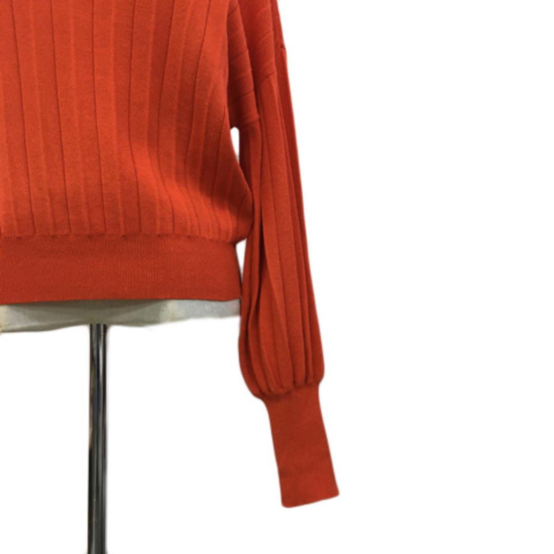 Techichi(テチチ)のテチチ セーター ニット プルオーバー リブ 無地 長袖 フリー オレンジ 赤 レディースのトップス(ニット/セーター)の商品写真
