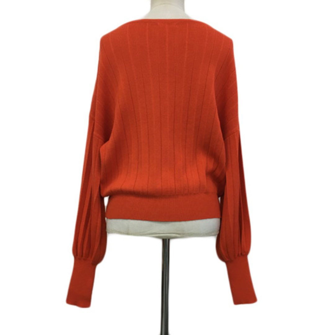 Techichi(テチチ)のテチチ セーター ニット プルオーバー リブ 無地 長袖 フリー オレンジ 赤 レディースのトップス(ニット/セーター)の商品写真