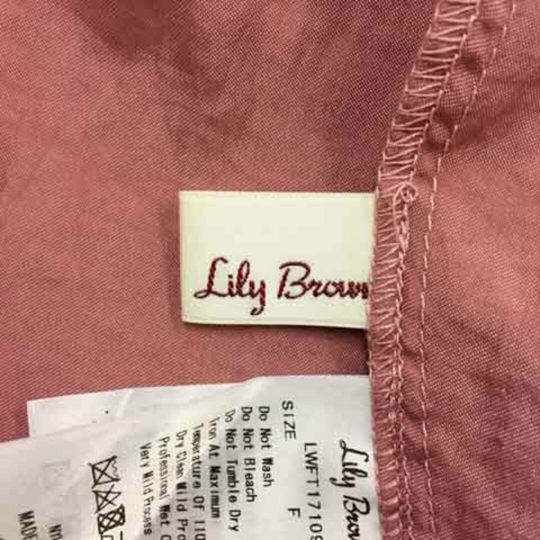 Lily Brown(リリーブラウン)のリリーブラウン シャツ ブラウス オープンカラー サテン 長袖 F ピンク レディースのトップス(シャツ/ブラウス(長袖/七分))の商品写真