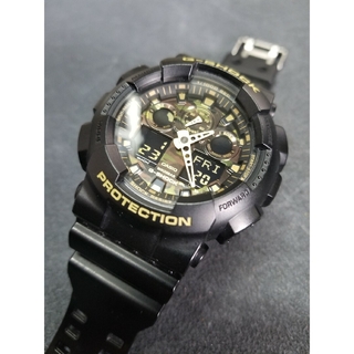 ジーショック(G-SHOCK)の美品 GA 100-CF  カモフラ文字盤 黒ベルト(腕時計(デジタル))