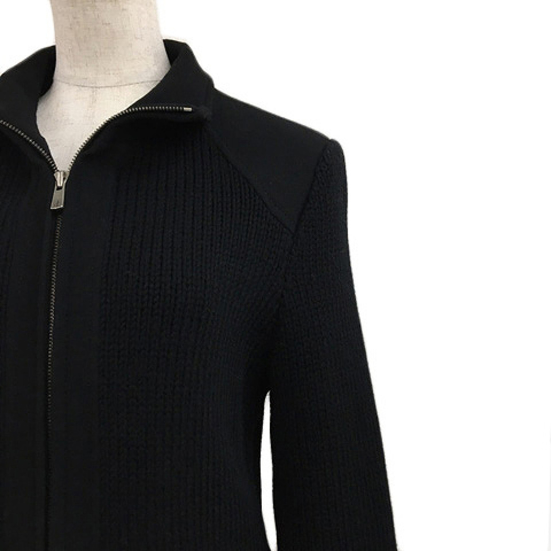 BOSCH(ボッシュ)のボッシュ ジャケット ブルゾン スタンドカラー ニット ウール 長袖 40 黒 レディースのジャケット/アウター(ブルゾン)の商品写真
