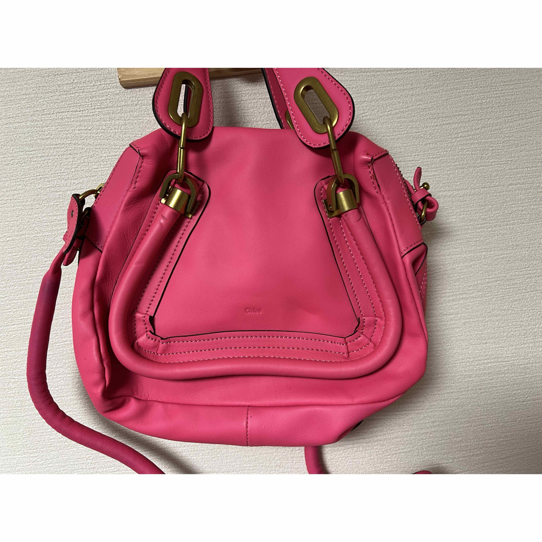 クロエ パラティ 2WAY ハンドバッグ ピンク レザー ゴールド金具 クロエ パラティ 2WAY ハンドバッグ ピンク レザー ゴールド金具