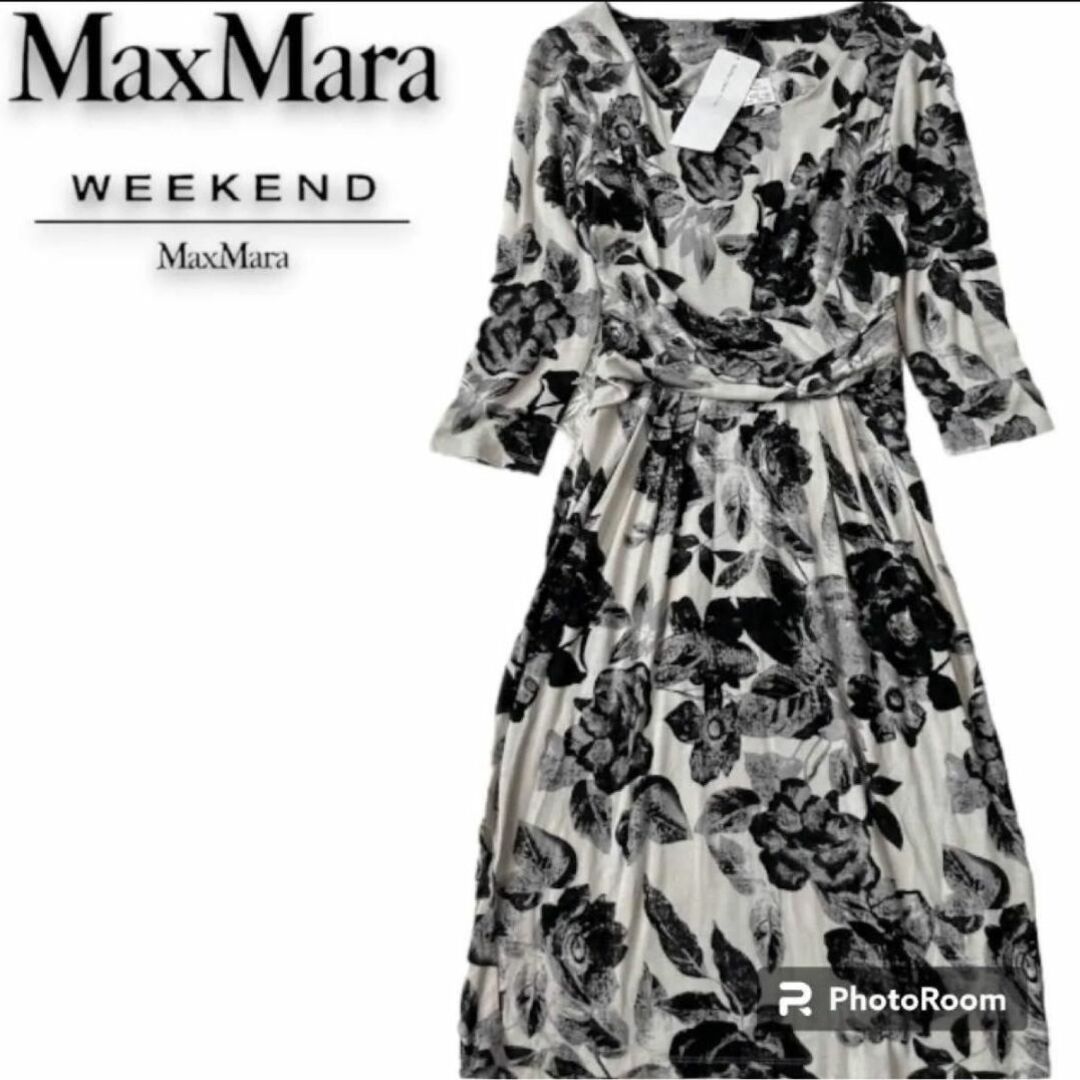 Weekend Max Mara(ウィークエンドマックスマーラ)の美品　タグ付き　ウィークエンドマックスマーラ　マキシ　ロングワンピース　S　花柄 レディースのワンピース(ロングワンピース/マキシワンピース)の商品写真