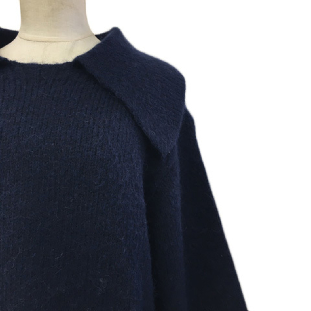 ZARA(ザラ)のザラ セーター ニット ビックカラー アルパカ混 長袖 USA M 紺 レディースのトップス(ニット/セーター)の商品写真