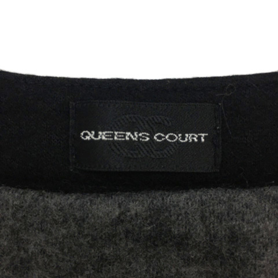 QUEENS COURT(クイーンズコート)のクイーンズコート ワンピース ミニ ウール ノースリーブ 2 グレー 黒 レディースのワンピース(ミニワンピース)の商品写真