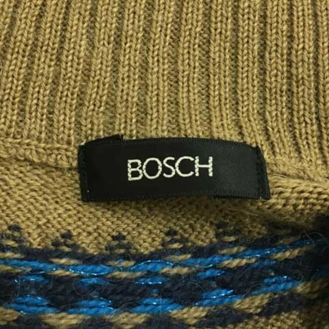 BOSCH(ボッシュ)のボッシュ カーディガン ニット ノルディック アルパカ混 長袖 38 茶 青 レディースのトップス(カーディガン)の商品写真