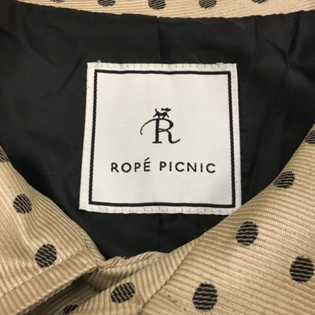 Rope' Picnic(ロペピクニック)のロペピクニック コート ステンカラー ミドル ドット 長袖 38 ベージュ 黒 レディースのジャケット/アウター(その他)の商品写真