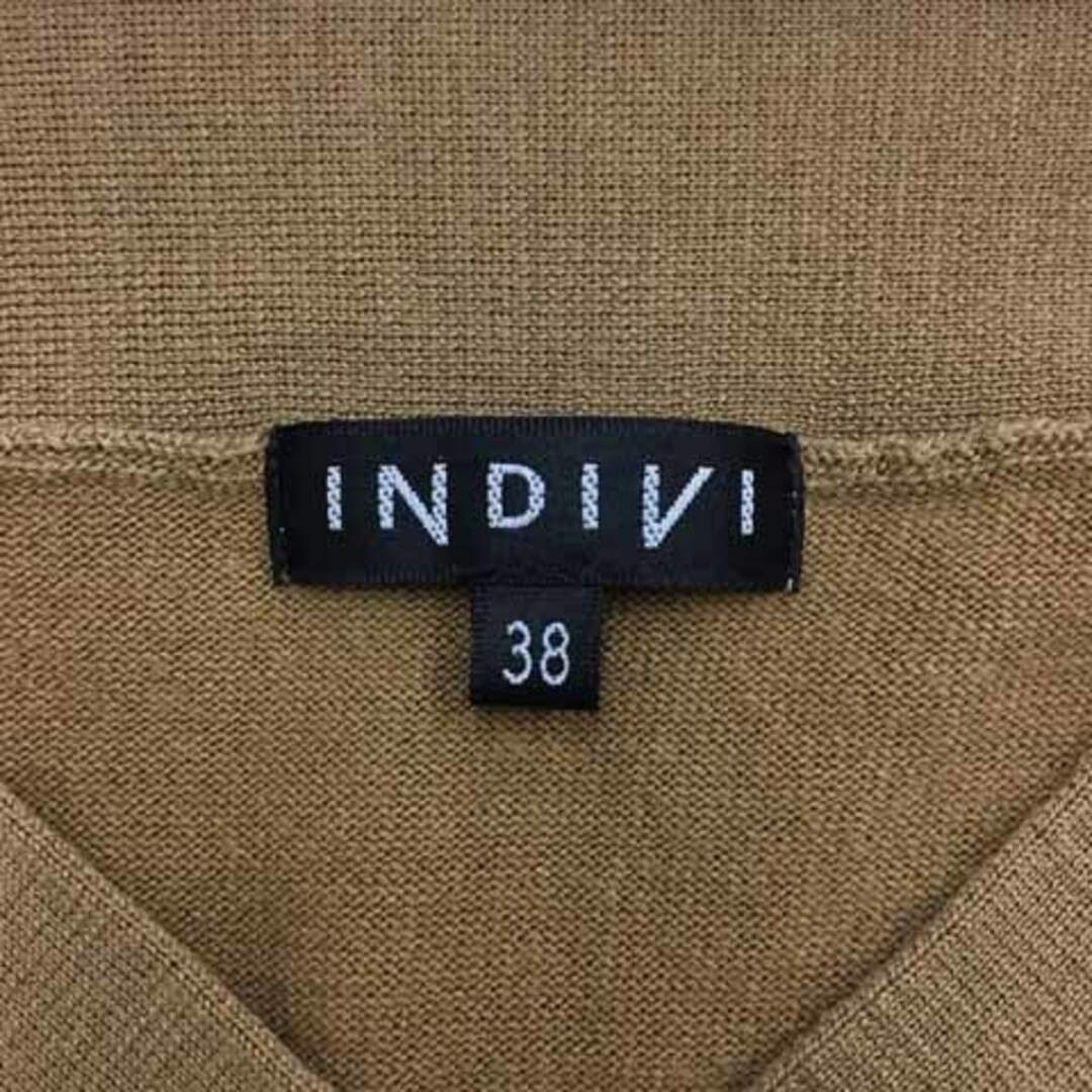 INDIVI(インディヴィ)のインディヴィ セーター ニット プルオーバー 長袖 38 ベージュ 茶 レディースのトップス(ニット/セーター)の商品写真