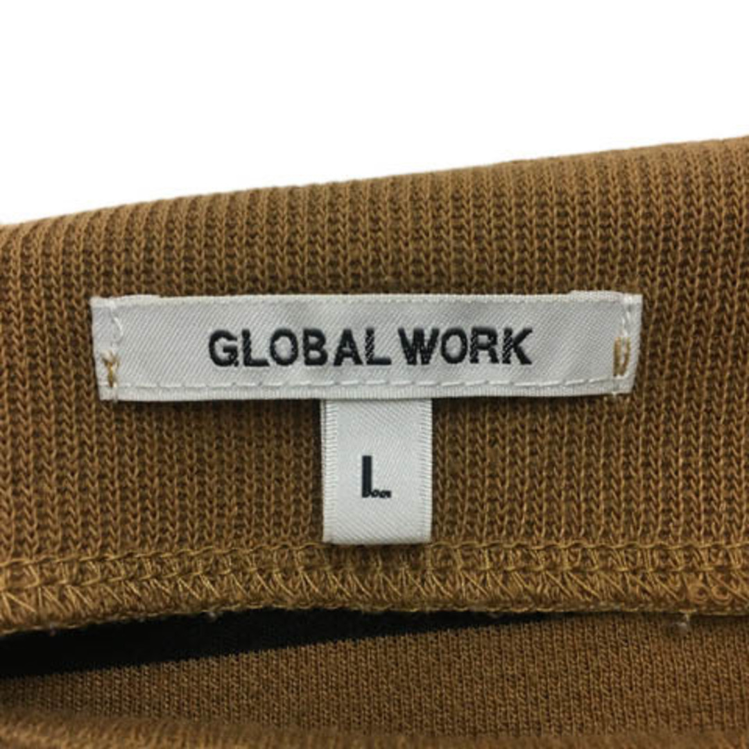 GLOBAL WORK(グローバルワーク)のグローバルワーク カットソー ニット プルオーバー ボーダー 長袖 L 茶 黒 レディースのトップス(カットソー(長袖/七分))の商品写真