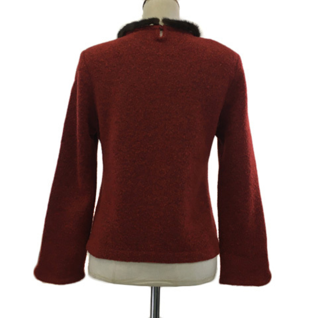 ランチェッティ セーター ニット ファー ウール 無地 長袖 40 赤 レディースのトップス(ニット/セーター)の商品写真
