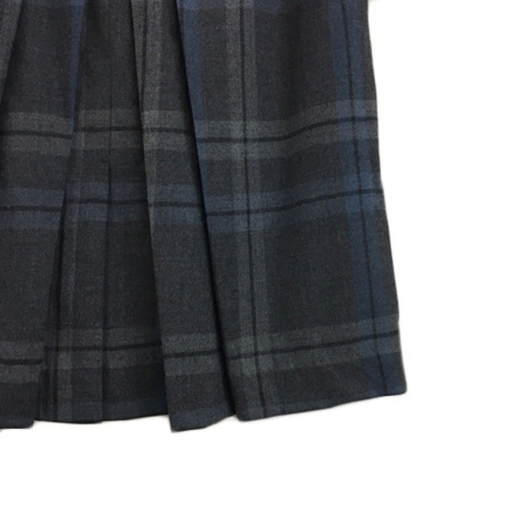 VIAGGIO BLU(ビアッジョブルー)のビアッジョブルー スカート 台形 プリーツ 膝丈 チェック ウール 1 グレー レディースのスカート(ひざ丈スカート)の商品写真