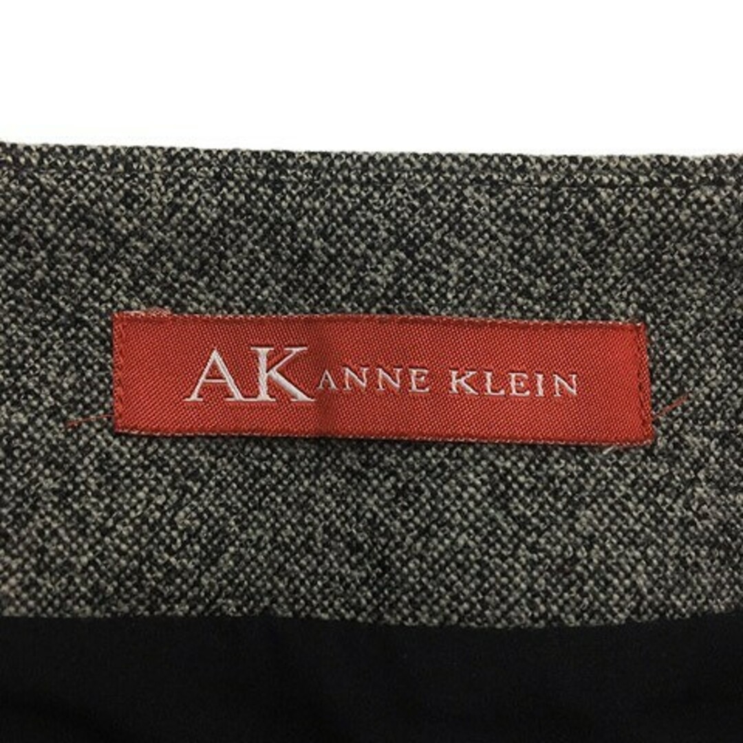 ANNE KLEIN(アンクライン)のアンクライン AK スカート フレア ミモレ ツイード調 ウール 11 黒 レディースのスカート(ひざ丈スカート)の商品写真