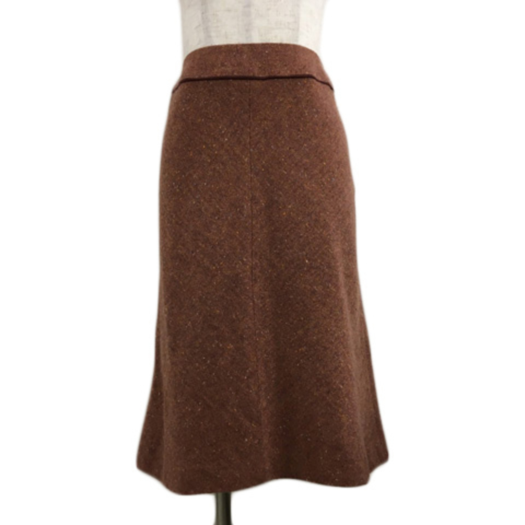 MELROSE(メルローズ)のメルローズ en FAMILLE スカート フレア 膝丈 ウール 3 赤 茶 レディースのスカート(ひざ丈スカート)の商品写真