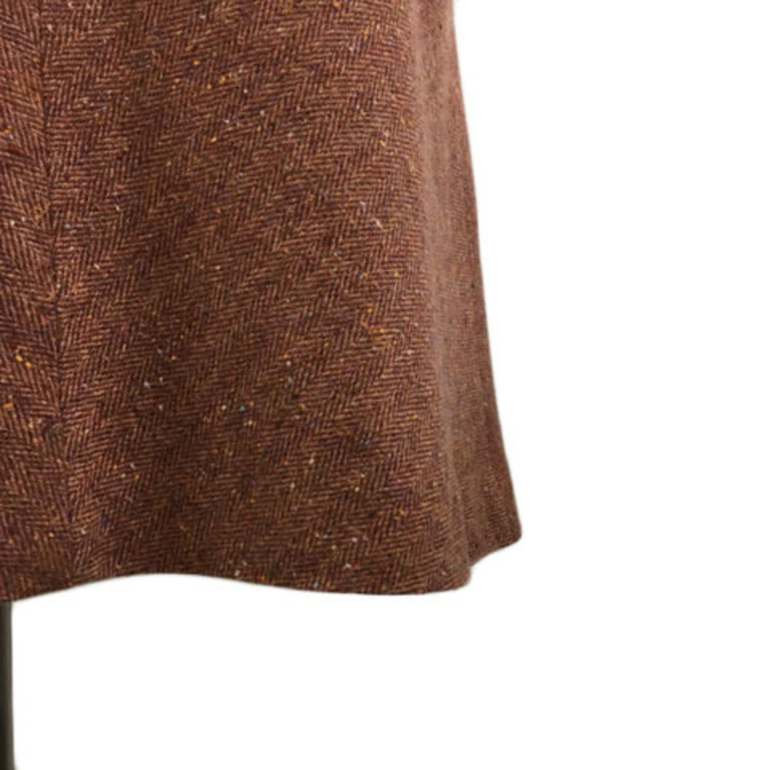 MELROSE(メルローズ)のメルローズ en FAMILLE スカート フレア 膝丈 ウール 3 赤 茶 レディースのスカート(ひざ丈スカート)の商品写真