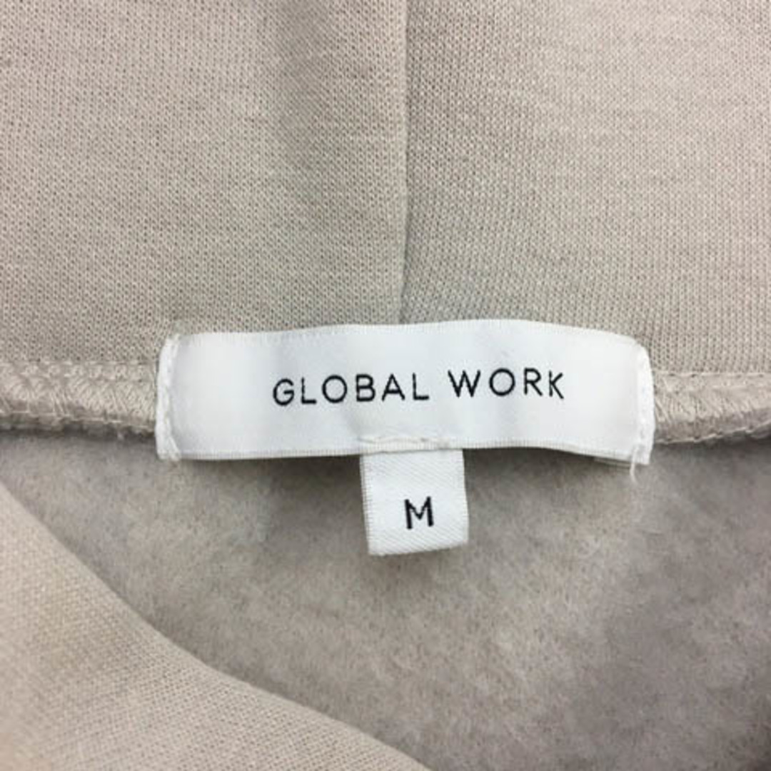 GLOBAL WORK(グローバルワーク)のグローバルワーク パーカー フ―ディー 裏起毛 長袖 M グレー ベージュ レディースのトップス(パーカー)の商品写真