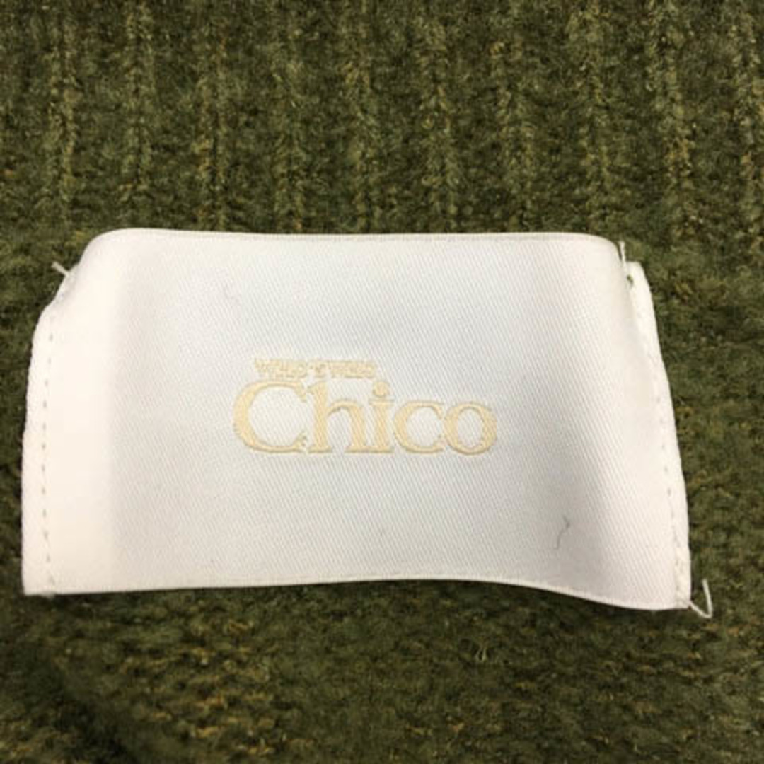 who's who Chico(フーズフーチコ)のフーズフーチコ セーター ニット プルオーバー Vネック 無地 長袖 F 緑 レディースのトップス(ニット/セーター)の商品写真