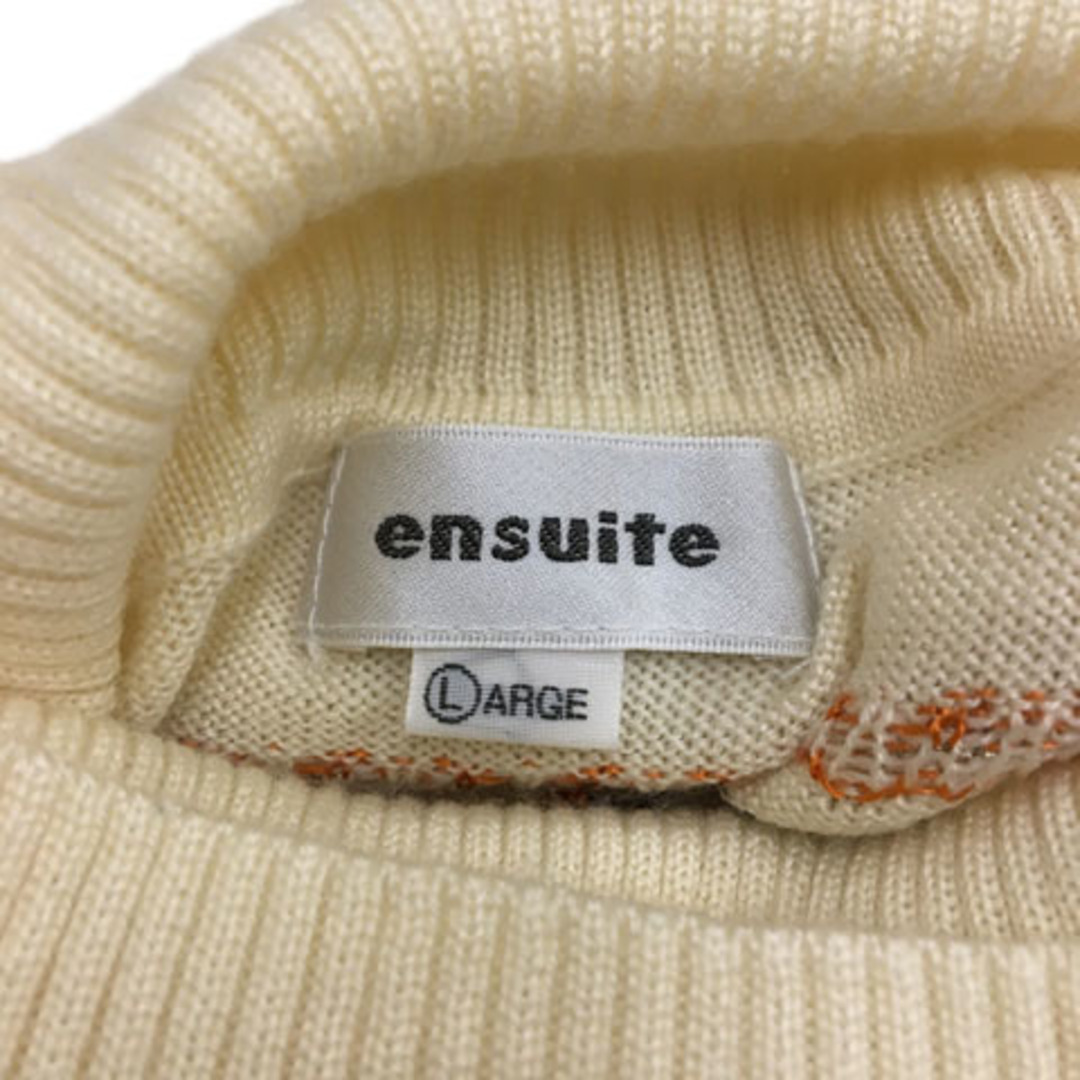 ensuite(エンスウィート)のエンスウィート レナウン セーター ニット 長袖 LARGE 白 茶 レディースのトップス(ニット/セーター)の商品写真