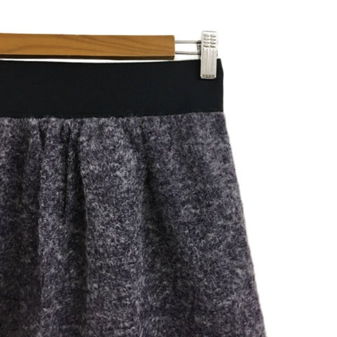 URBAN RESEARCH(アーバンリサーチ)のアーバンリサーチ スカート 台形 ミニ ニット ウエストゴム FREE 紫 黒 レディースのスカート(ミニスカート)の商品写真