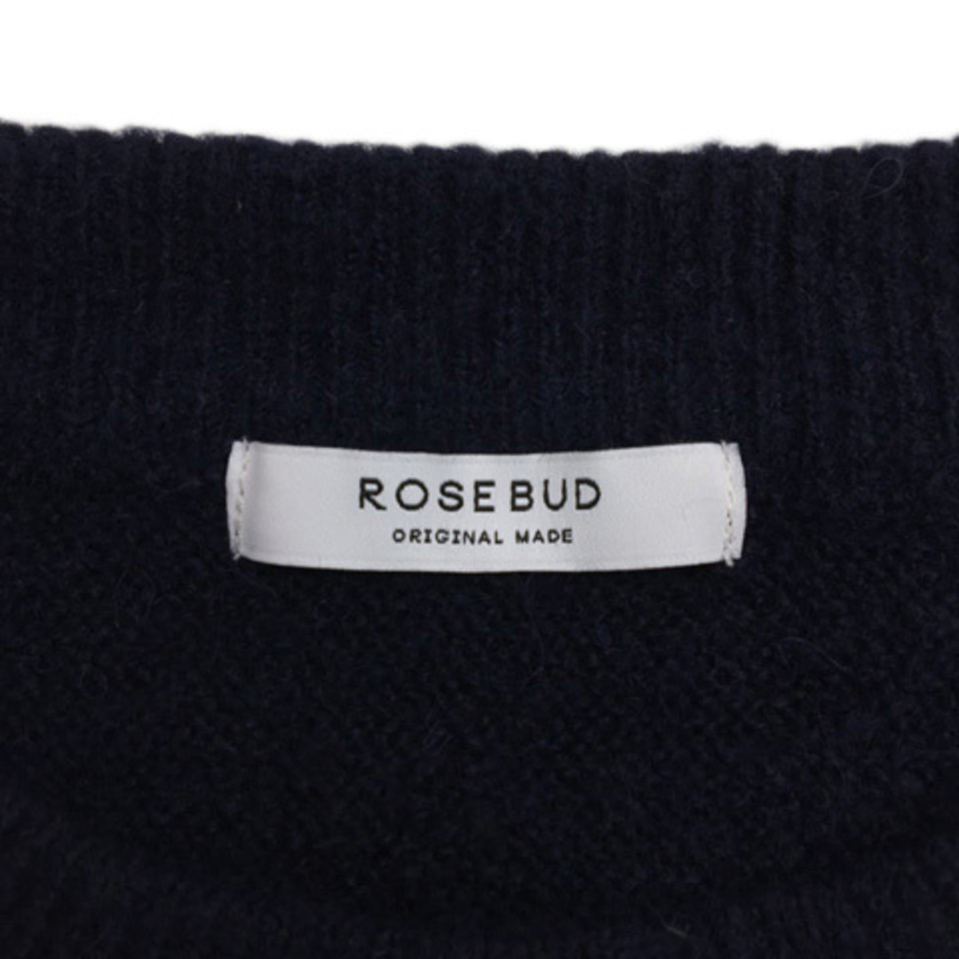 ROSE BUD(ローズバッド)のローズバッド ワンピース チュニック ニット ミニ アルパカ混 長袖 F 紺 レディースのワンピース(ミニワンピース)の商品写真