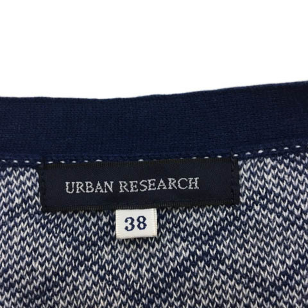 URBAN RESEARCH(アーバンリサーチ)のアーバンリサーチ カーディガン ニット Vネック 総柄 長袖 38 紺 白 メンズのトップス(カーディガン)の商品写真