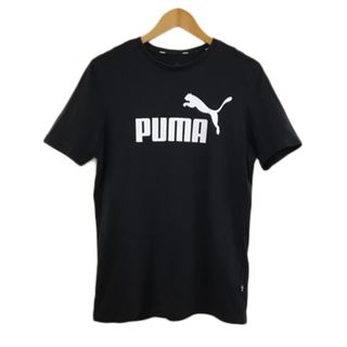 プーマ(PUMA)のプーマ Tシャツ カットソー プルオーバー クルーネック 半袖 M 黒 白(Tシャツ/カットソー(半袖/袖なし))