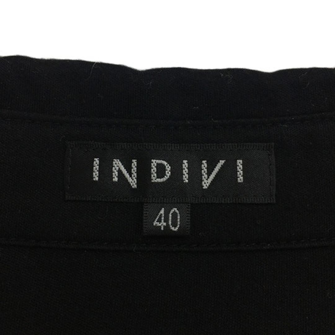 INDIVI(インディヴィ)のインディヴィ INDIVI シャツ カットソー スキッパー 長袖 40 黒 レディースのトップス(シャツ/ブラウス(長袖/七分))の商品写真