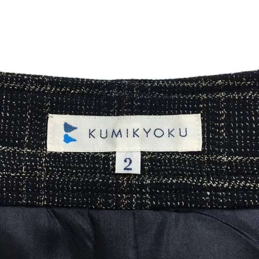 kumikyoku（組曲）(クミキョク)のクミキョク 組曲 パンツ ショート キュロット ウール ツイード調 2 黒 白 レディースのパンツ(ショートパンツ)の商品写真