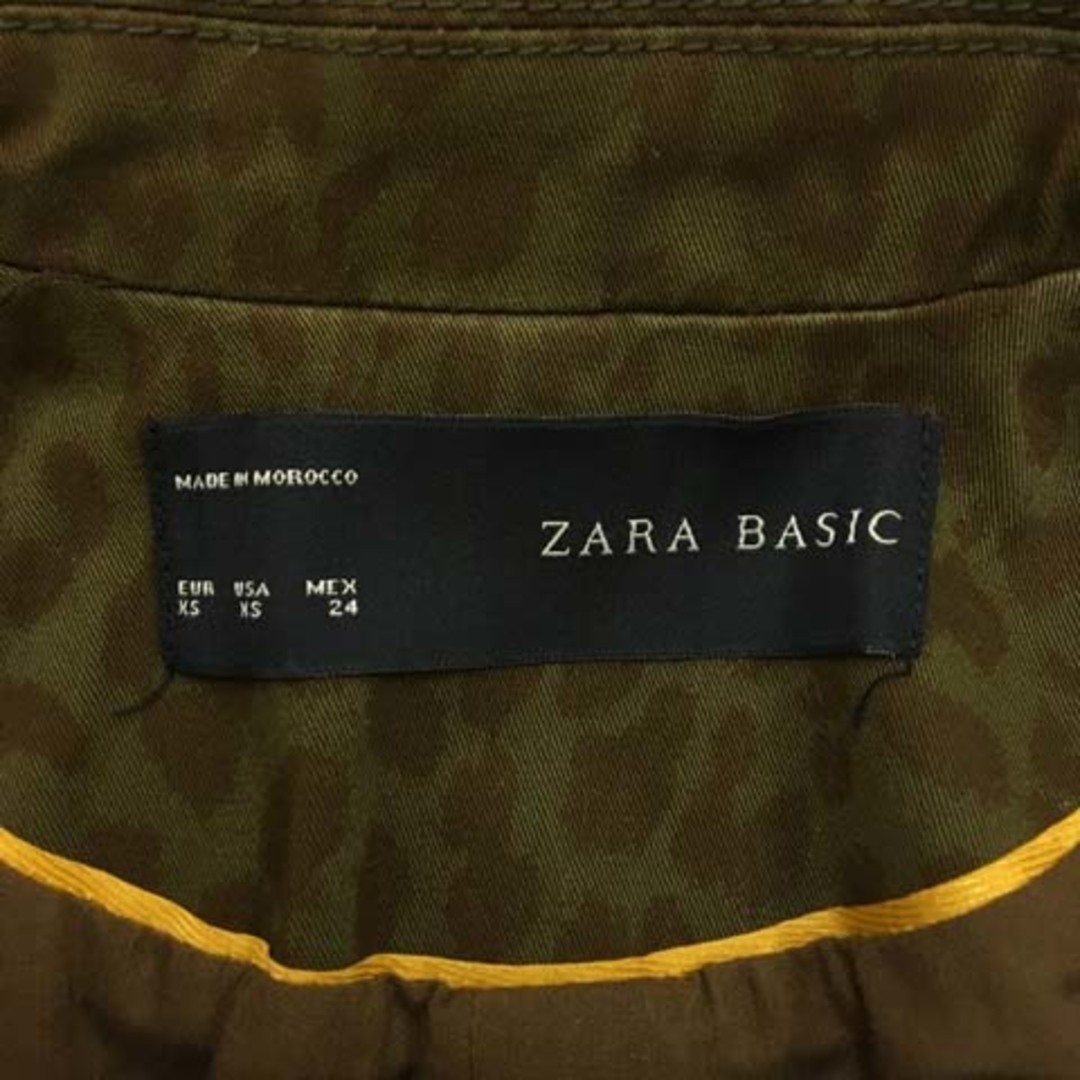 ザラ ベーシック コート ステンカラー ロング 長袖 USA XS 緑 茶 レディースのジャケット/アウター(その他)の商品写真