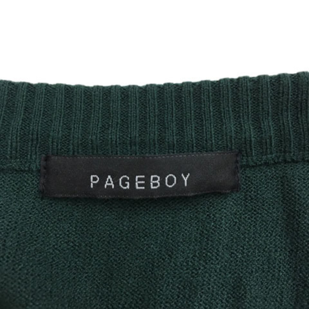 PAGEBOY(ページボーイ)のページボーイ カーディガン ニット ラウンドネック リブ 長袖 M 緑 レディースのトップス(カーディガン)の商品写真