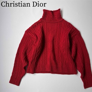 クリスチャンディオール(Christian Dior)の美品　Christian Dior ディオール　ケーブルニット　ハイネック(ニット/セーター)