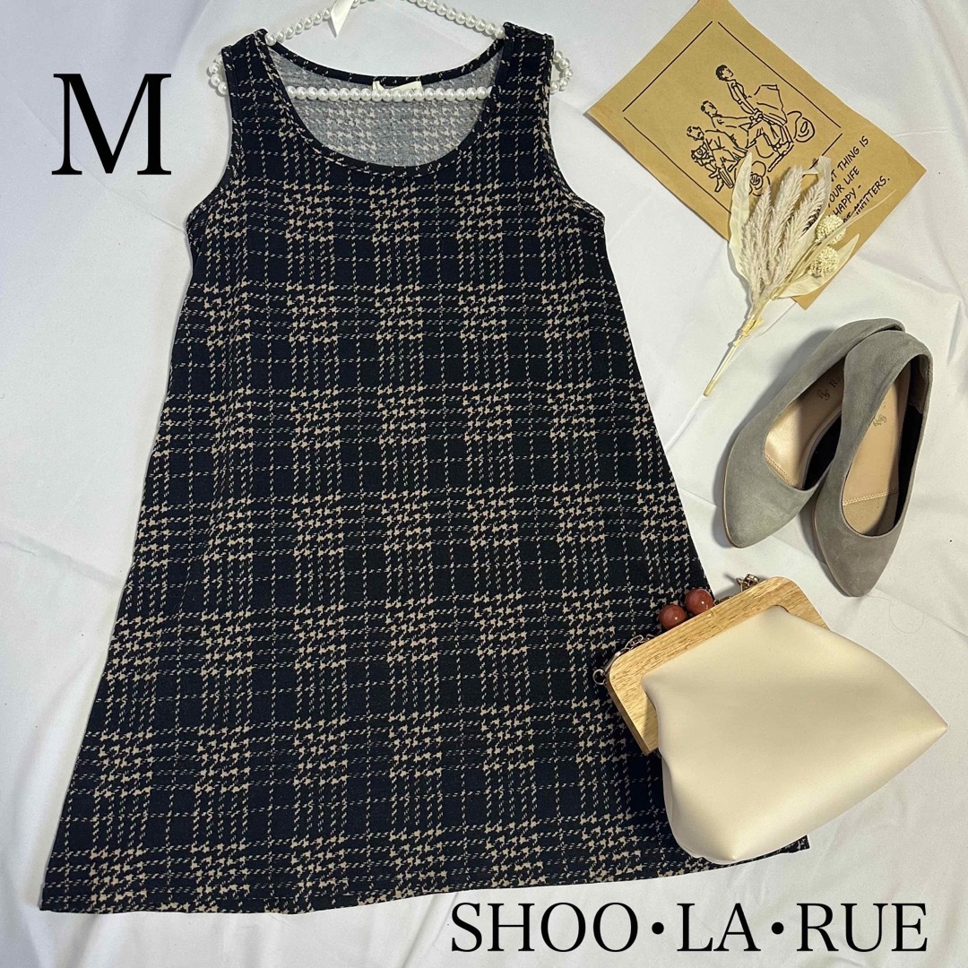 SHOO・LA・RUE(シューラルー)のSHOO・LA・RUE ツイード風 チェック タンク ワンピース 324a104 レディースのワンピース(ミニワンピース)の商品写真