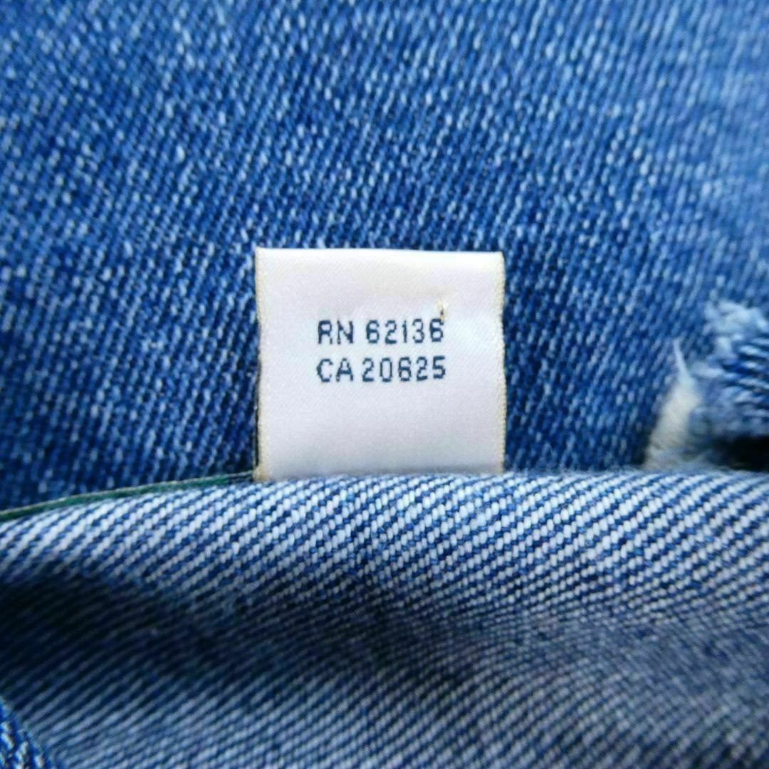 GUESS(ゲス)の美品 GUESS JEANS バック刺繍 ロゴ ダメージ加工 デニムジャケット メンズのジャケット/アウター(Gジャン/デニムジャケット)の商品写真