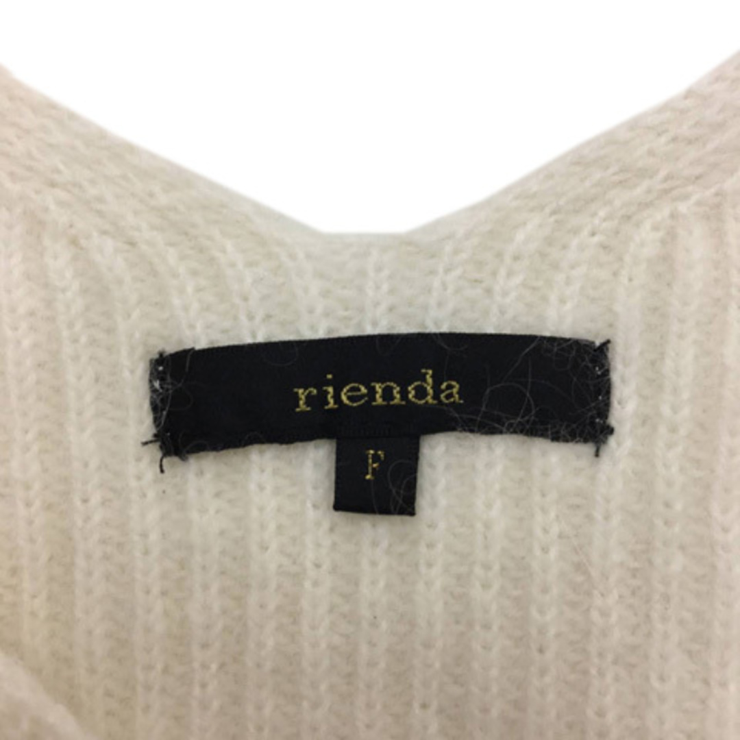 rienda(リエンダ)のリエンダ セーター ニット プルオーバー Vネック アンゴラ 長袖 F 白 レディースのトップス(ニット/セーター)の商品写真