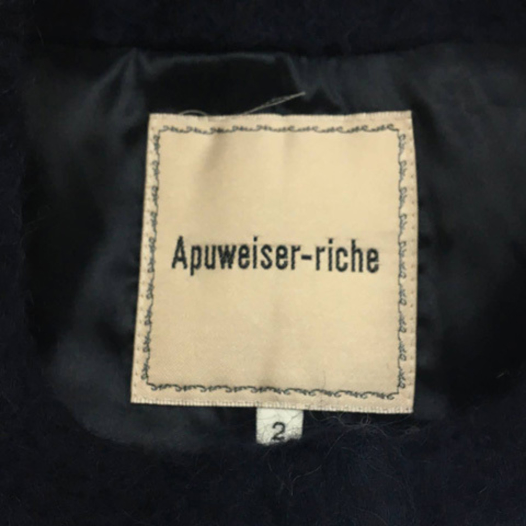 Apuweiser-riche(アプワイザーリッシェ)のアプワイザーリッシェ ジャケット ノーカラー 比翼仕立て ファー 長袖 2 紺 レディースのジャケット/アウター(その他)の商品写真