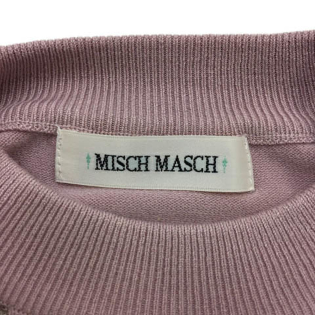 MISCH MASCH(ミッシュマッシュ)のミッシュマッシュ セーター ニット プルオーバー 切替 七分袖 M ピンク 紫 レディースのトップス(ニット/セーター)の商品写真