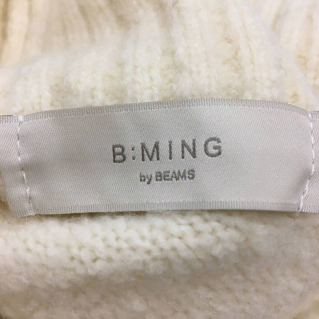 B:MING LIFE STORE by BEAMS(ビーミング ライフストア バイ ビームス)のビーミングバイビームス セーター ニット タートルネック 無地 リブ 長袖 白 レディースのトップス(ニット/セーター)の商品写真