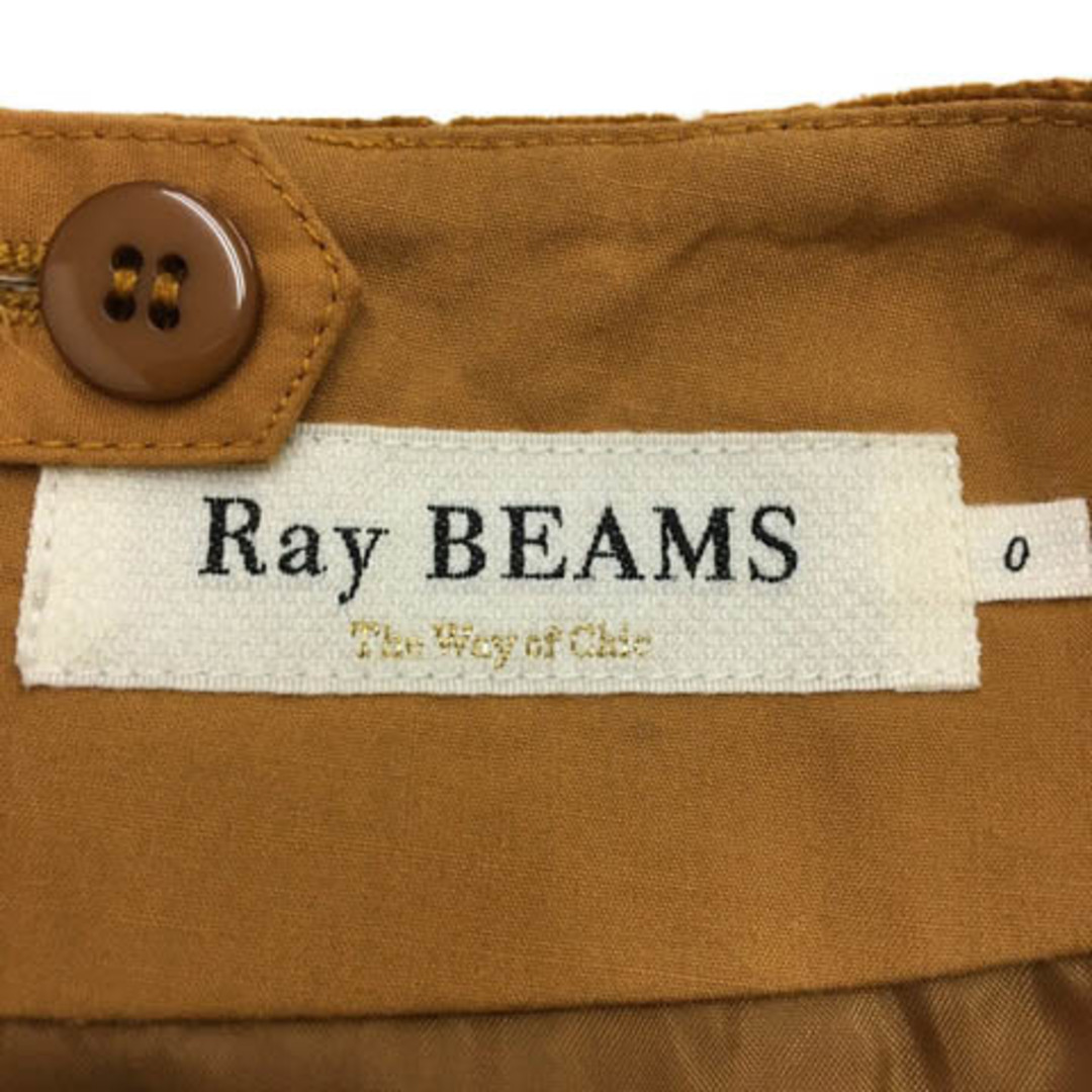 Ray BEAMS(レイビームス)のレイビームス スカート 台形 ミニ 総レース 無地 0 茶 マスタード レディースのスカート(ミニスカート)の商品写真