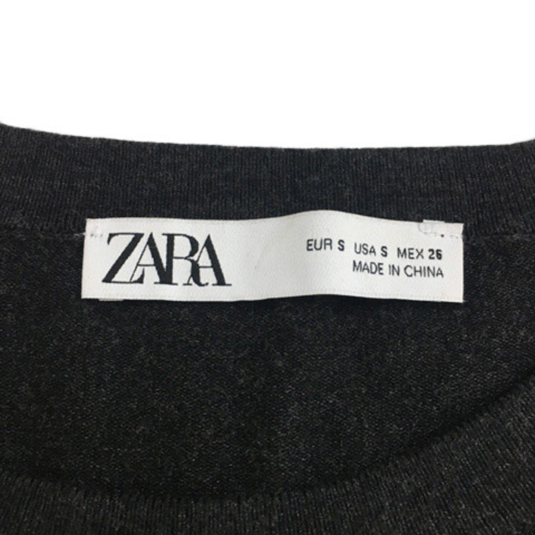 ZARA(ザラ)のザラ セーター ニット プルオーバー ボタン 無地 長袖 USA S グレー レディースのトップス(ニット/セーター)の商品写真