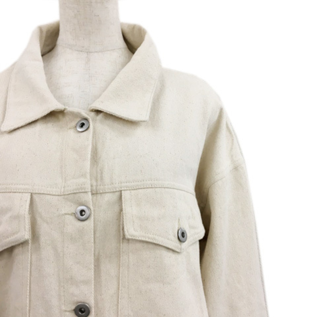 GRL(グレイル)のグレイル ジャケット デニム カバーオール 無地 長袖 L ベージュ 白 レディースのジャケット/アウター(その他)の商品写真