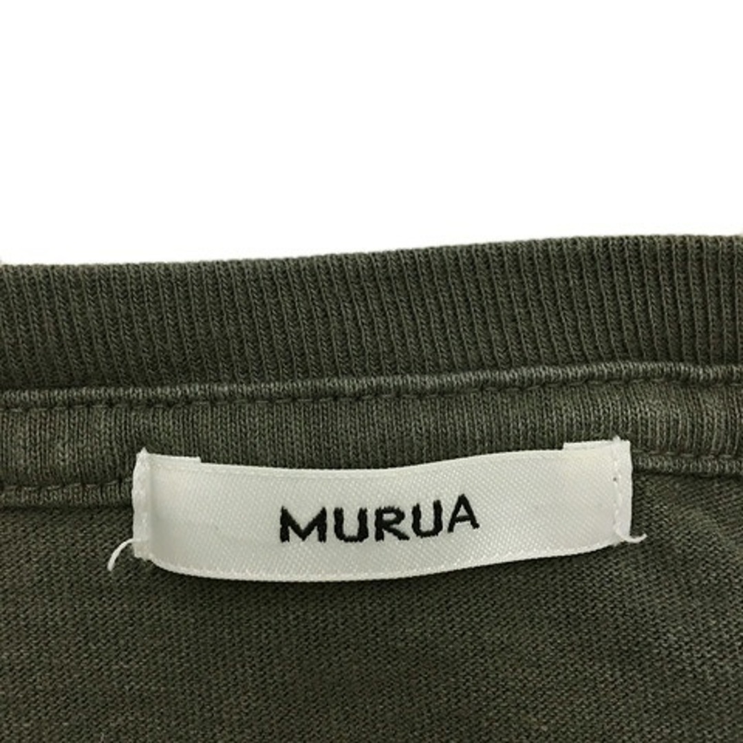 MURUA(ムルーア)のムルーア Tシャツ カットソー プルオーバー プリント 五分袖 F グレー 白 レディースのトップス(その他)の商品写真