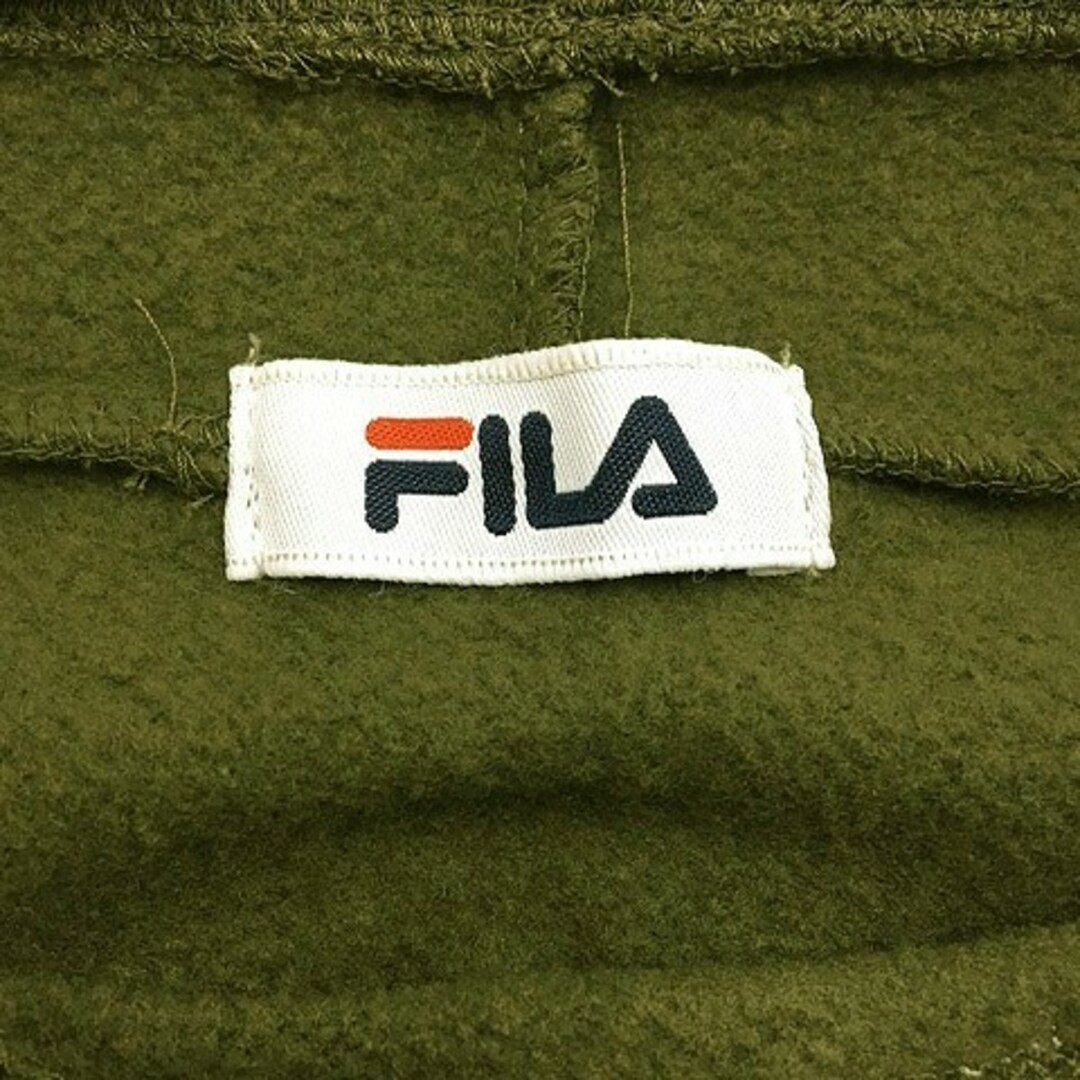 FILA(フィラ)のフィラ ワンピース スウェット Iライン 膝丈 ロゴ 裏起毛 長袖 M 緑 黒 レディースのワンピース(ロングワンピース/マキシワンピース)の商品写真