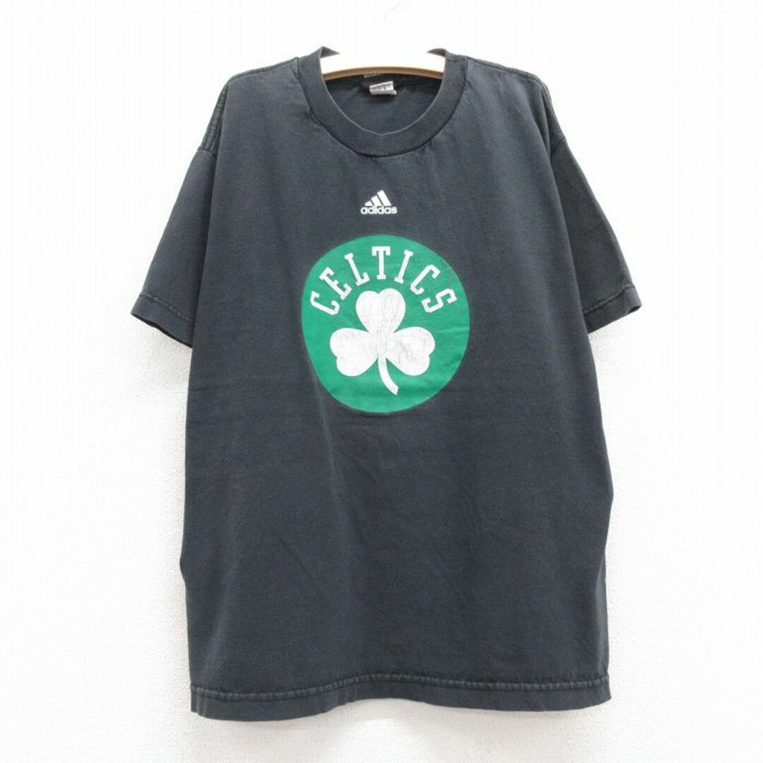 adidas(アディダス)の古着 アディダス adidas 半袖 Tシャツ キッズ ボーイズ 子供服 NBA ボストンセルティックス クルーネック 黒 ブラック バスケットボール 23jul18 キッズ/ベビー/マタニティのベビー服(~85cm)(シャツ/カットソー)の商品写真