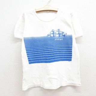 古着 半袖 ビンテージ Tシャツ キッズ ボーイズ 子供服 80年代 80s 船 ポルトガル 染み込みプリント クルーネック 白 ホワイト リンガー 【spe】 23jul18(シャツ/カットソー)