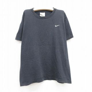 ナイキ(NIKE)の古着 ナイキ NIKE 半袖 ビンテージ Tシャツ キッズ ボーイズ 子供服 00年代 00s ワンポイントロゴ コットン クルーネック 黒 ブラック 23jul18(シャツ/カットソー)